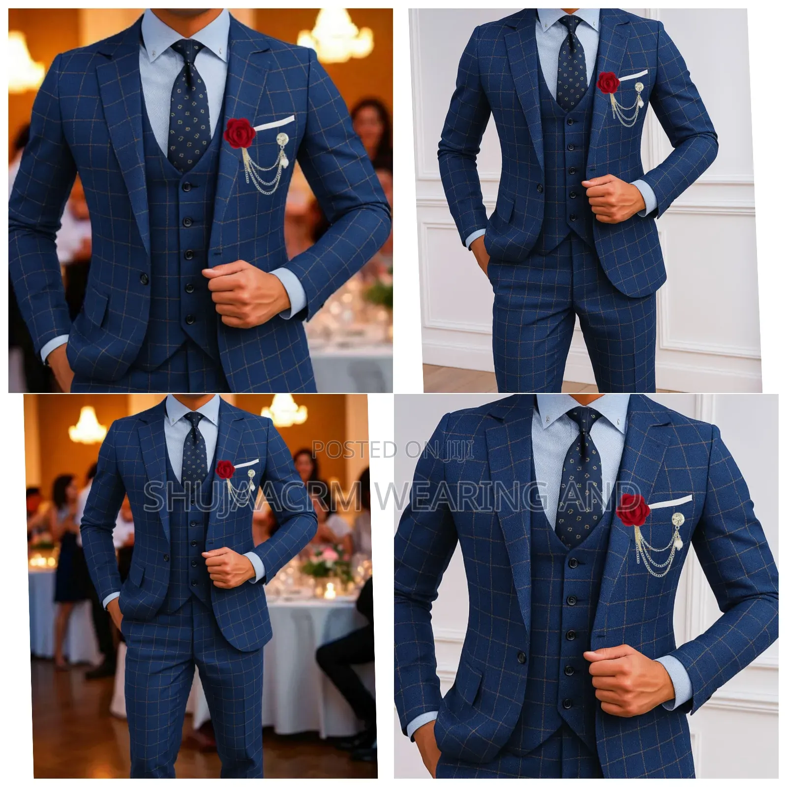 Navy Blue Dotted Suit | Casual Suits