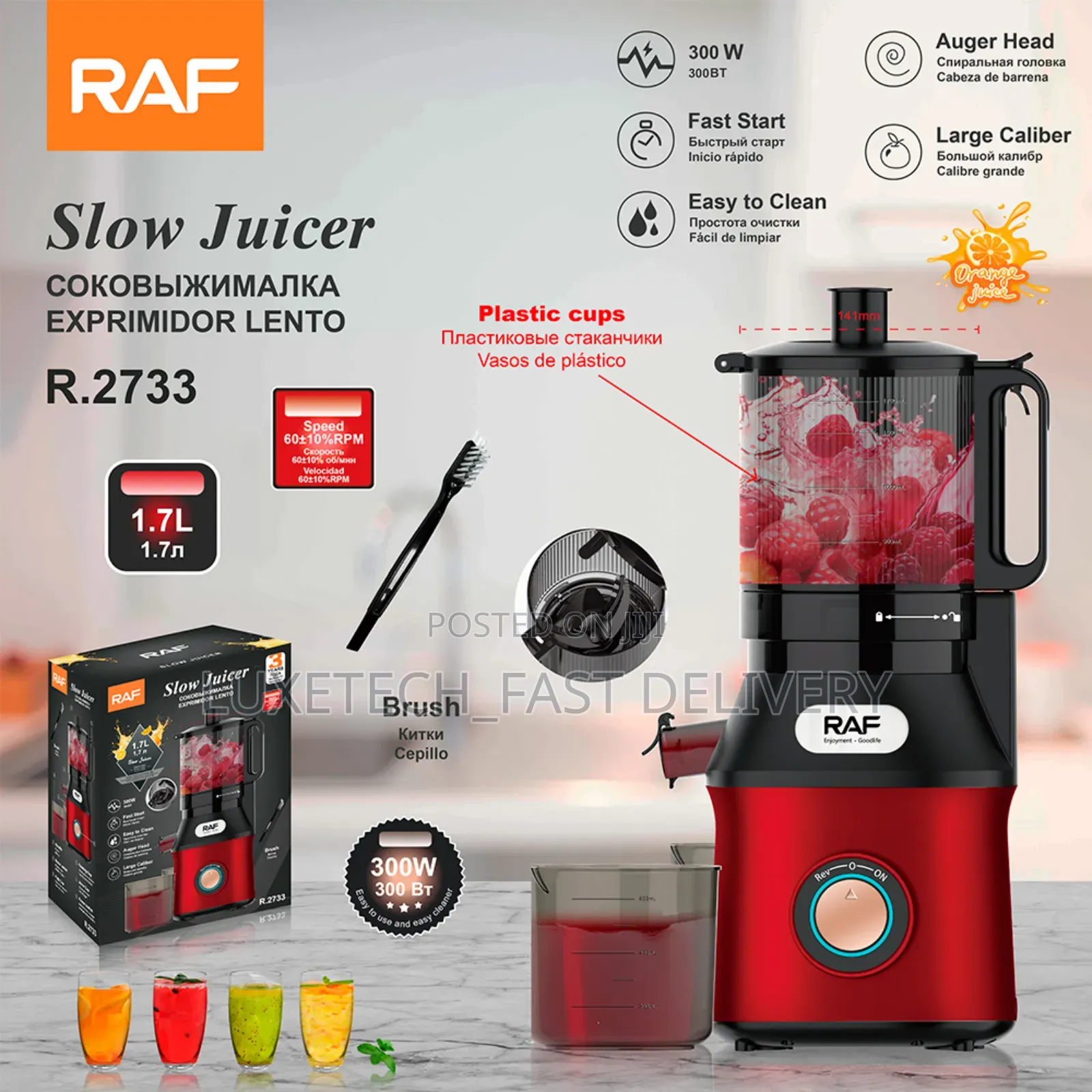 Raf Slow Juicer R.2733 New Model 1.7 Litres