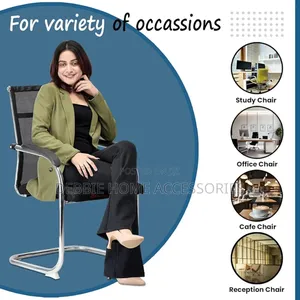 P Chair Visitor Study Home Office Computer Chair-Code 4009(Black)