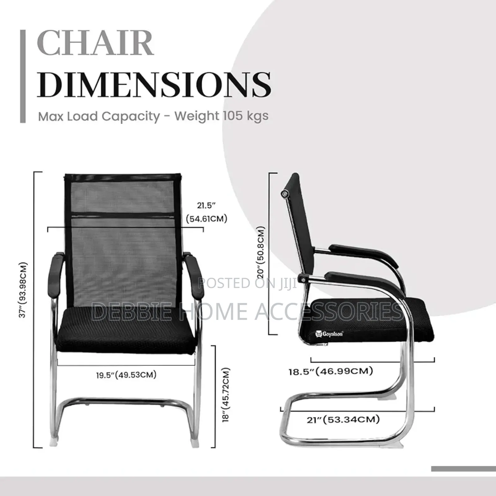 P Chair Visitor Study Home Office Computer Chair-Code 4009(Black)
