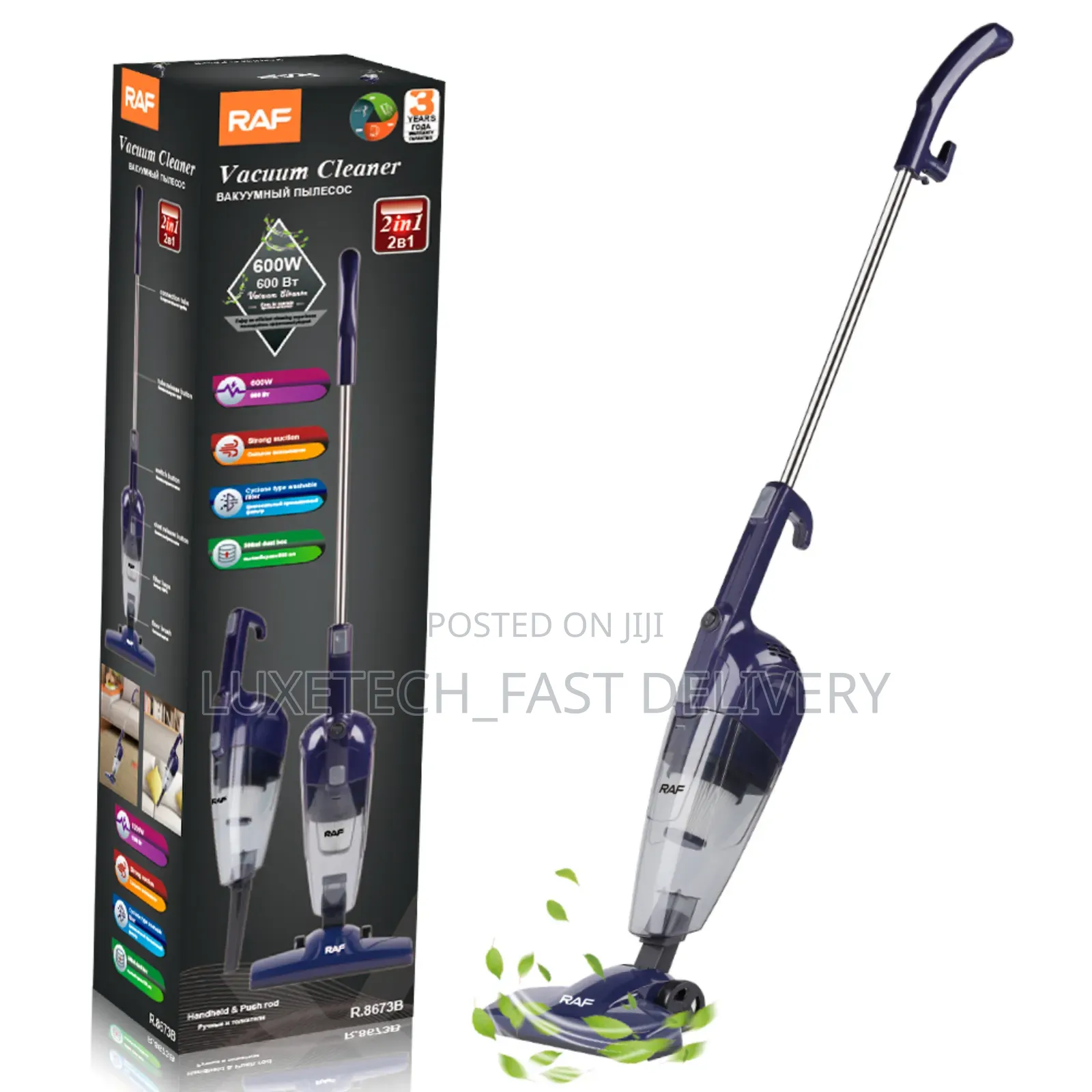Raf 2-in-1 Vacuum Cleaner (Handheld and Stick Vacuum Cleaner)