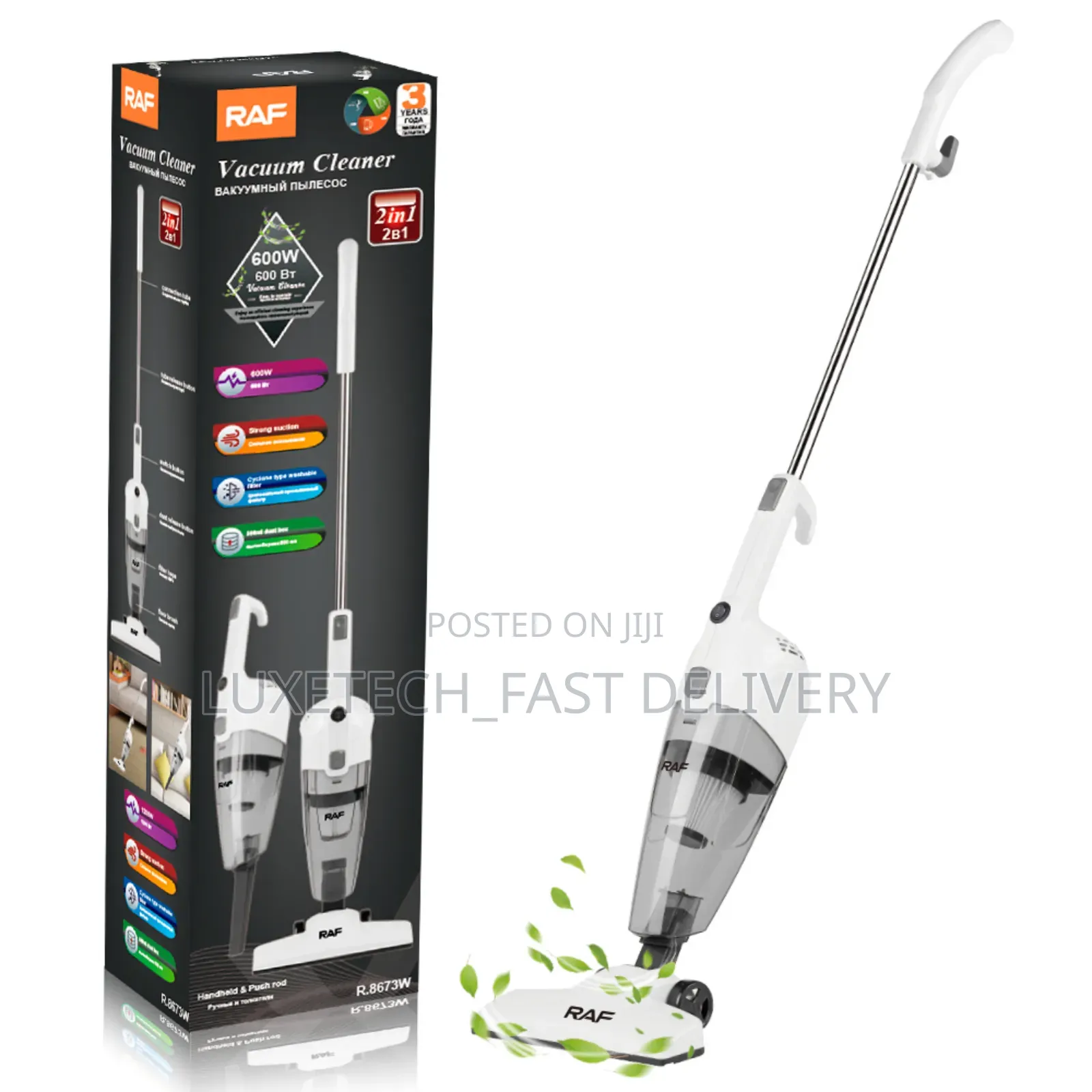 Raf 2-in-1 Handheld Stick Vacuum Cleaner R.8673w