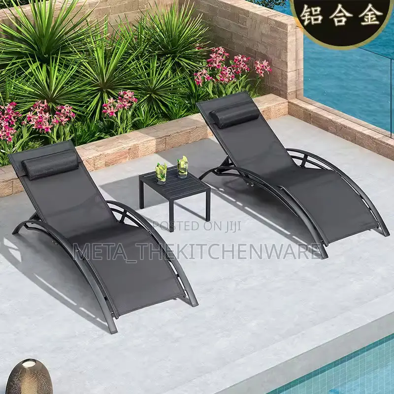 Patio Swimming Pool Sun Lounger With Adjustable Backrest