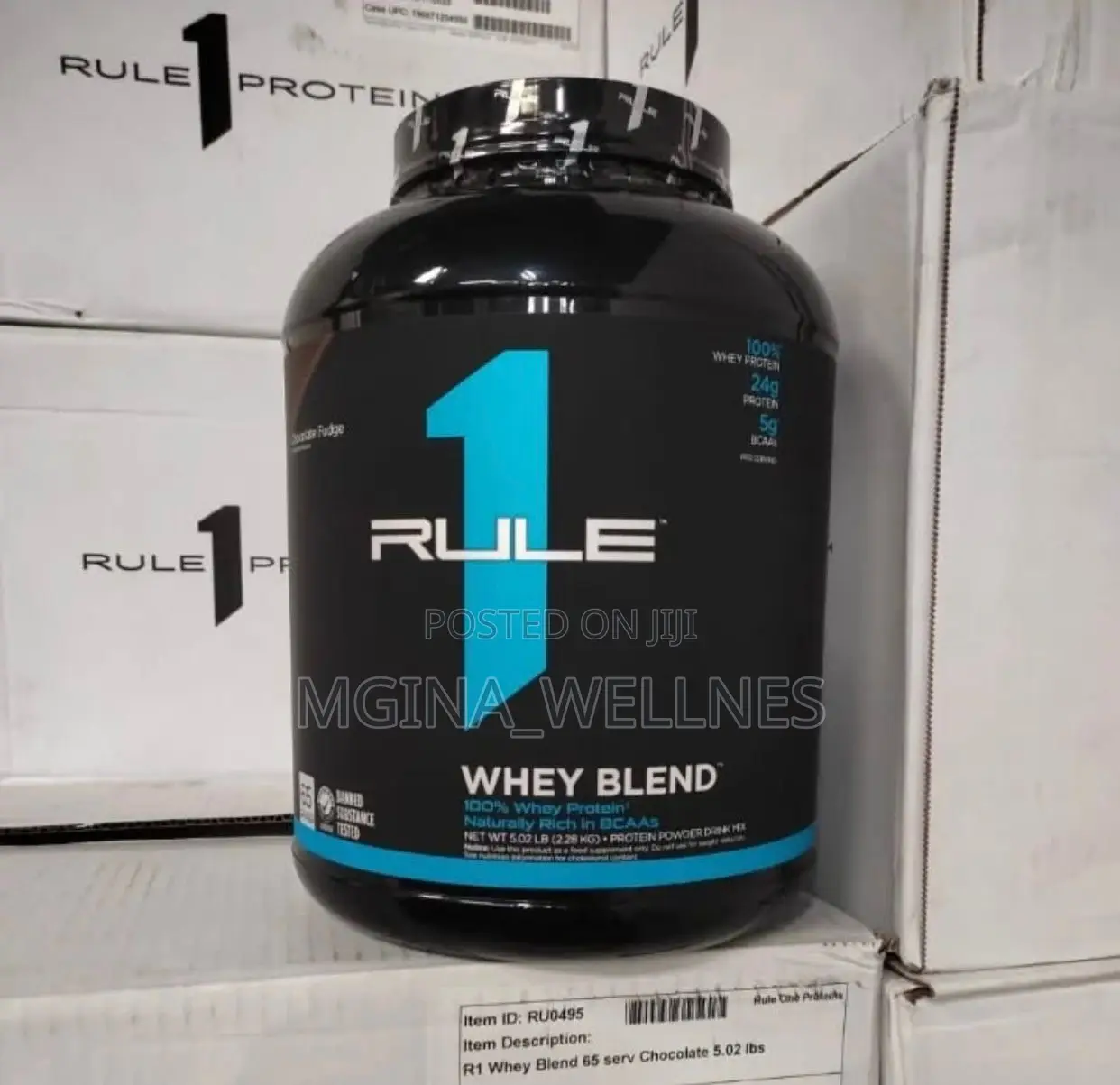Rule 1 Whey Blend Chocolate Fudge 5lb Serv 65