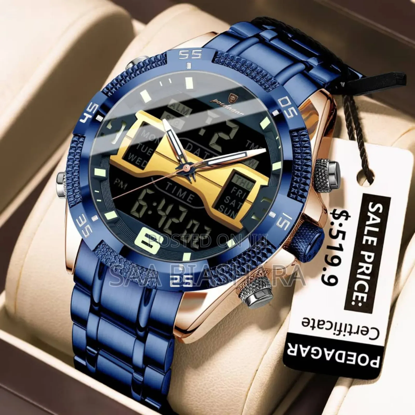 Poedagar E103 Stainless Steel Classic Watch Blue