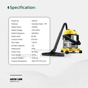 Greenlion Ultra 3 in 1 Vacuum Cleaner 12 Litres (Wet, Dry and Blower)