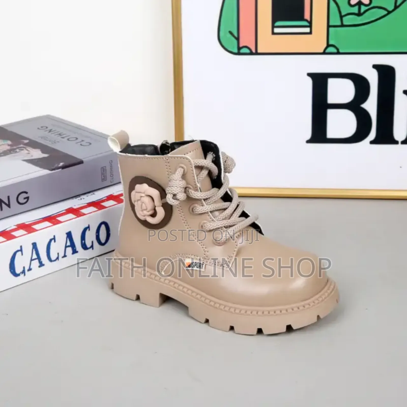 Kids Stylish Ankle Boot – Beige