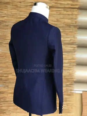 Dark Blue Zipped Kaunda Suti