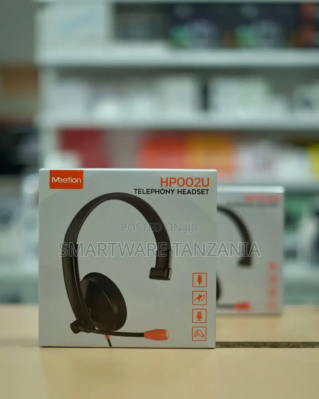 Meetion Single Ear Telephone Headset Hp002u Noise Canceling Microphone
