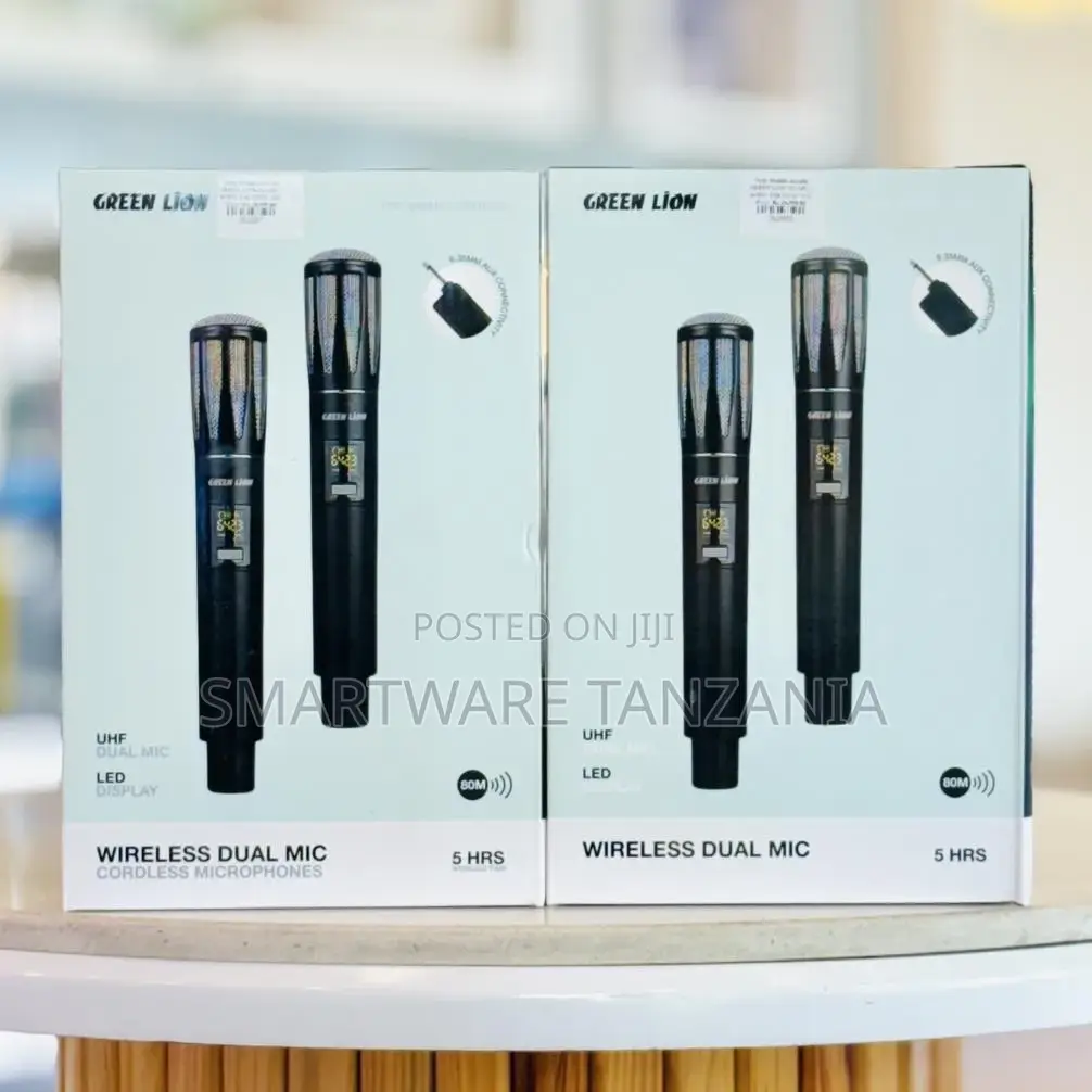Green Lion Wireless Dual Cordless Microphones With 800mah Battery