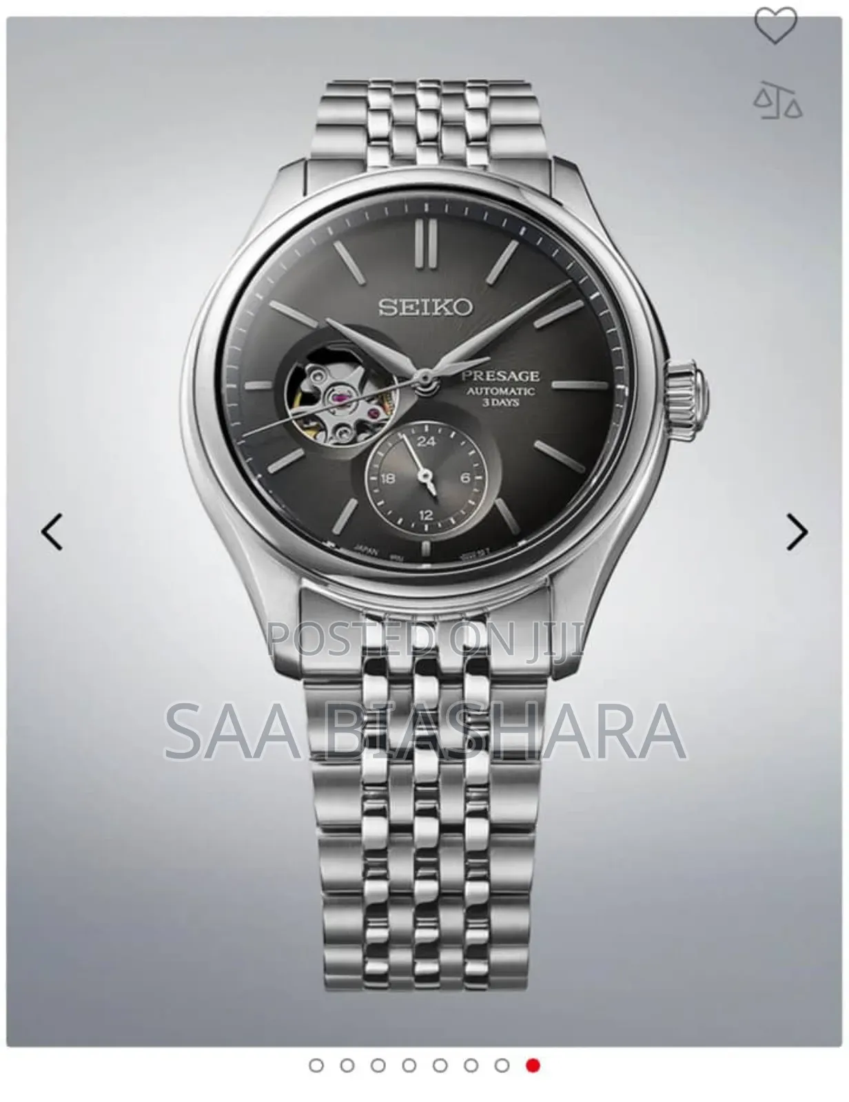 Seiko Automatic Watch Silver and Black