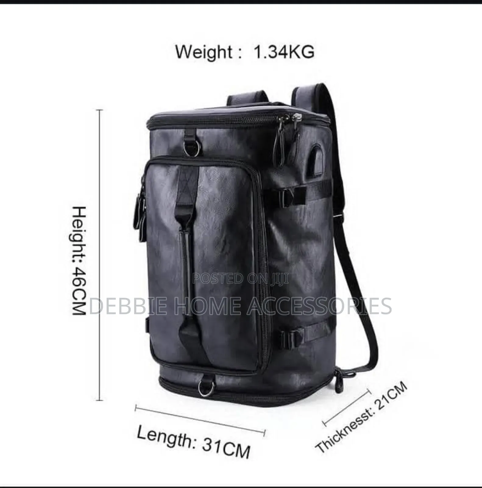 Large-Capacity Black Backpack