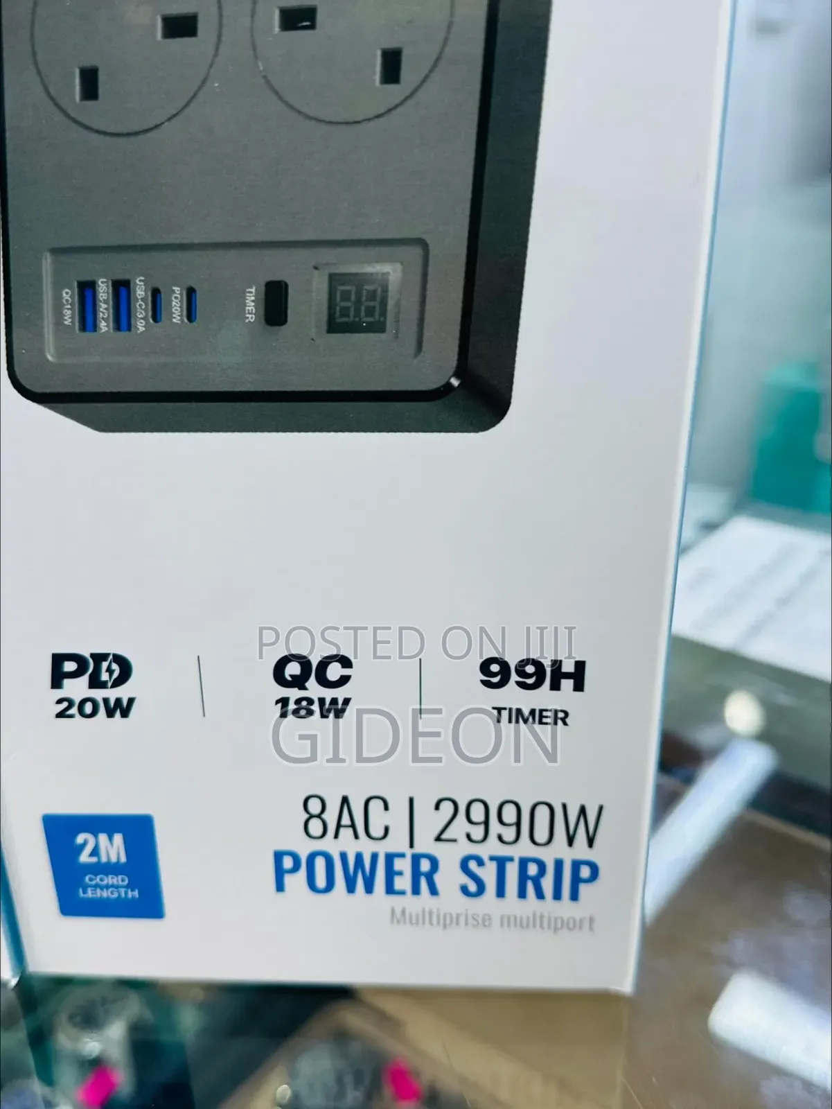 Powerology Power Strip Multriprise Multiport - 8 Port