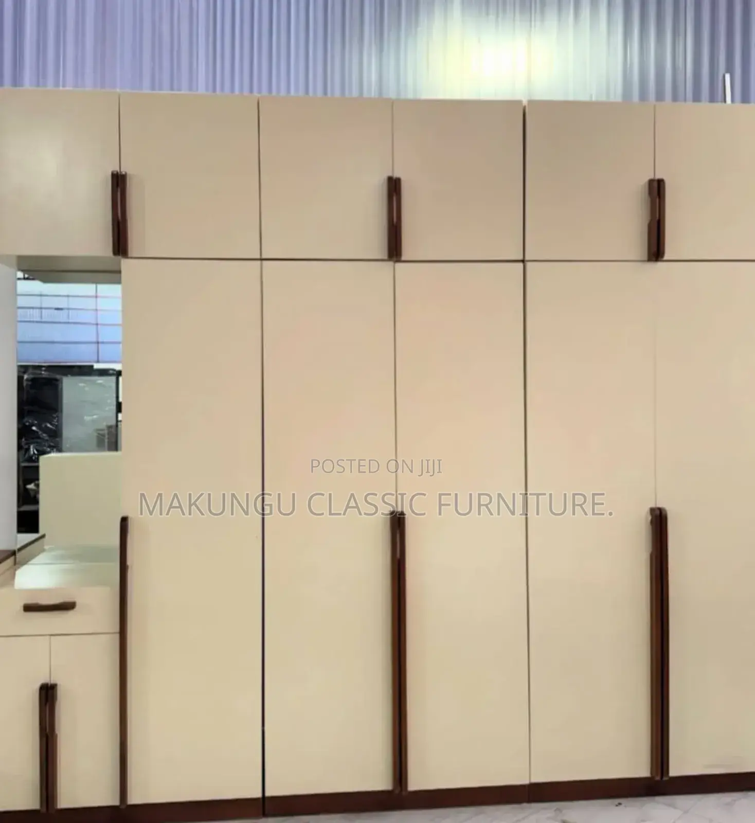 6 Doors Wardrobe Rangi Cream Full