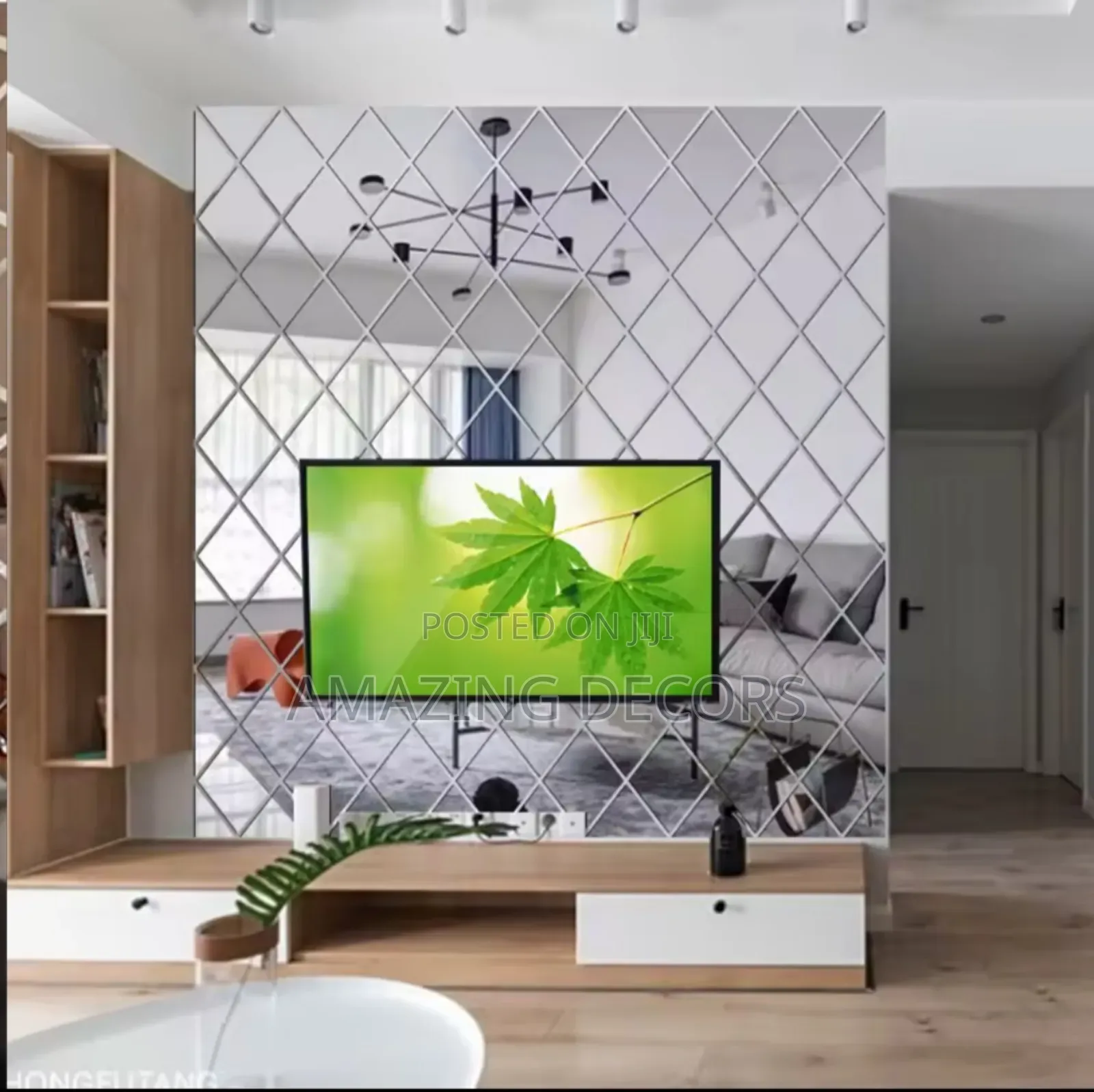 Diamond-Shaped 3d Mirror Wall Sticker