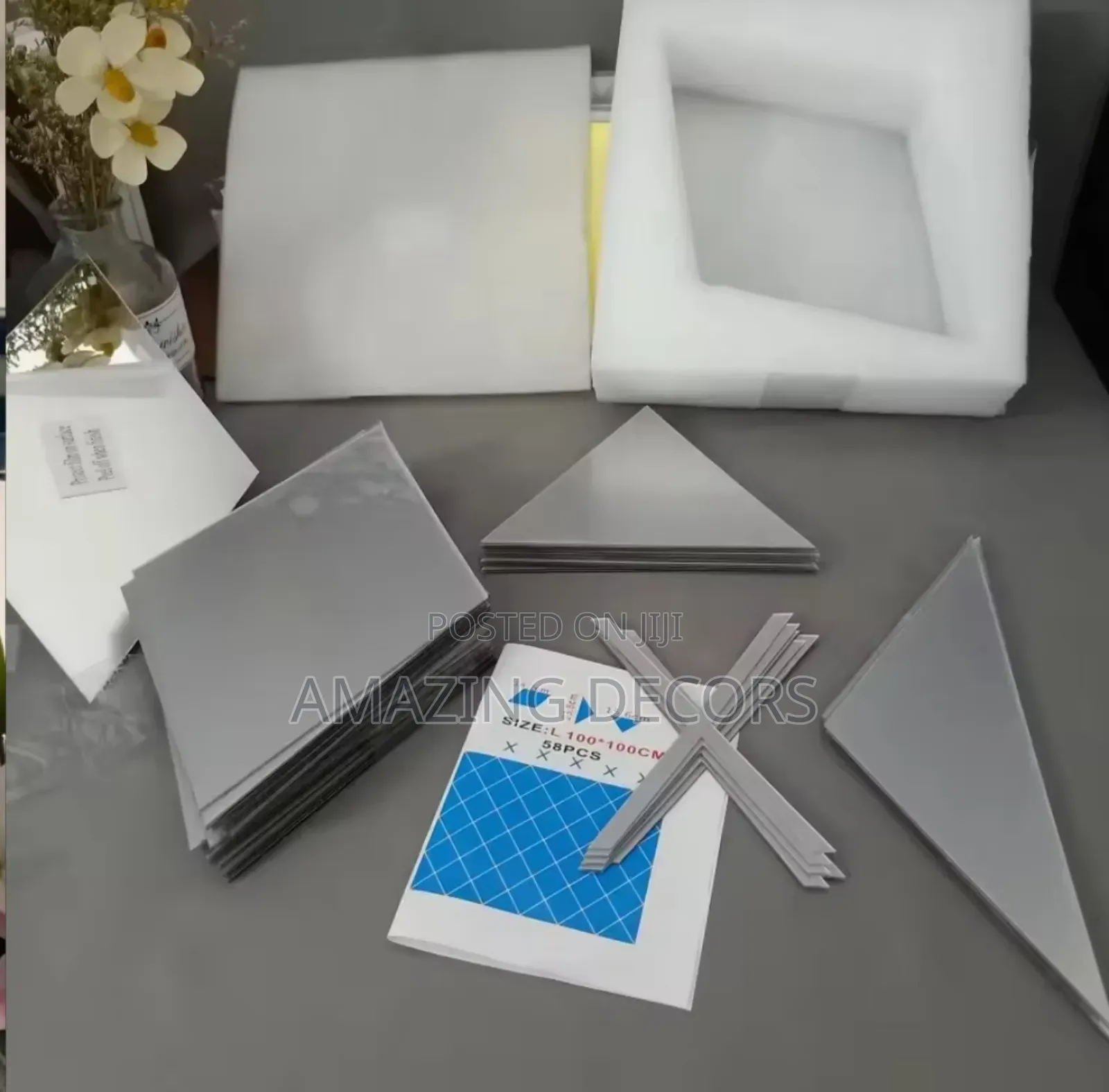 Diamond-Shaped 3d Mirror Wall Sticker