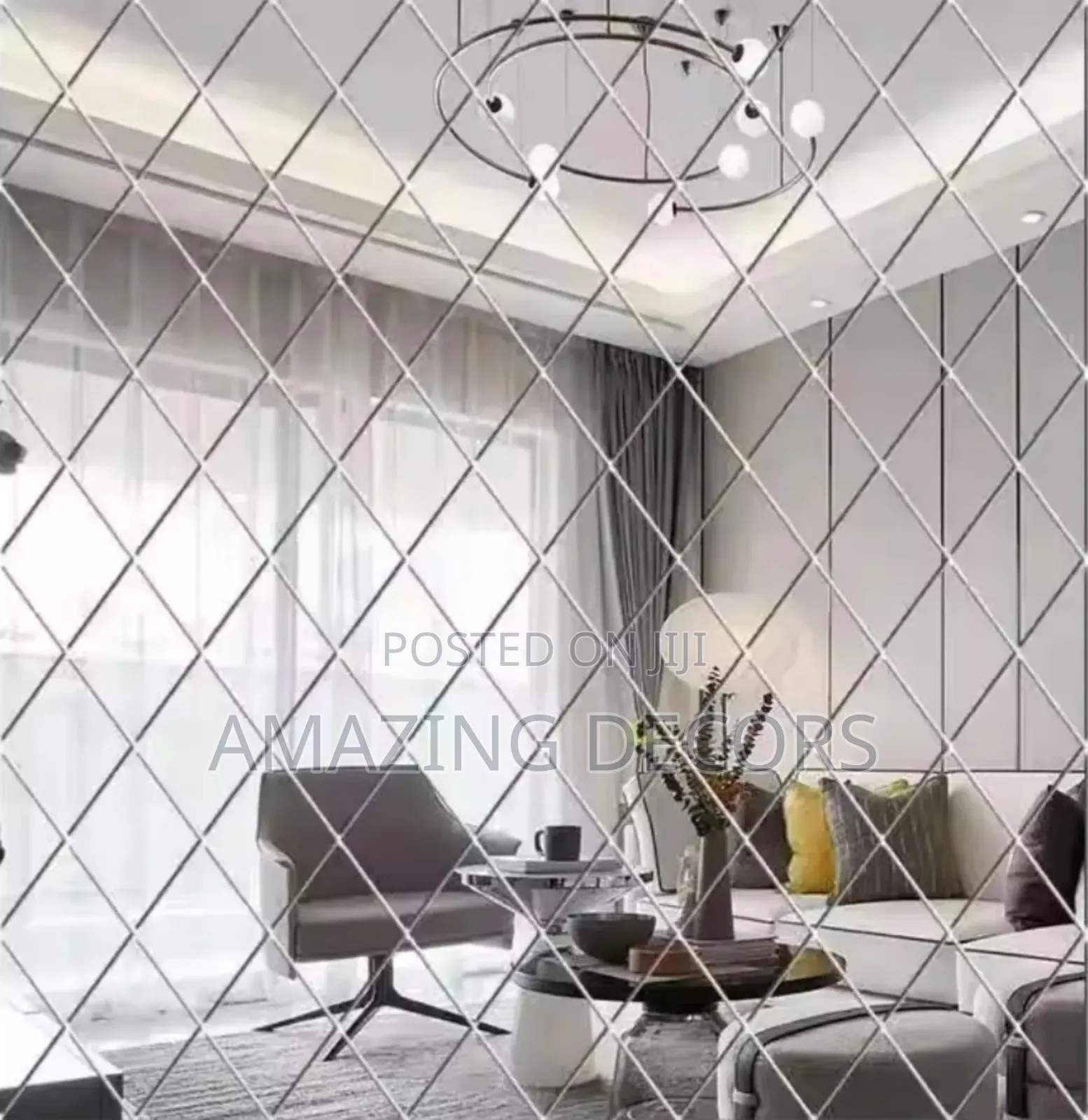 Diamond-Shaped 3d Mirror Wall Sticker