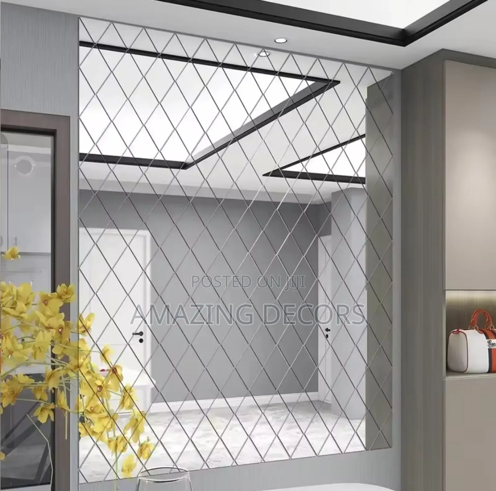 Diamond-Shaped 3d Mirror Wall Sticker
