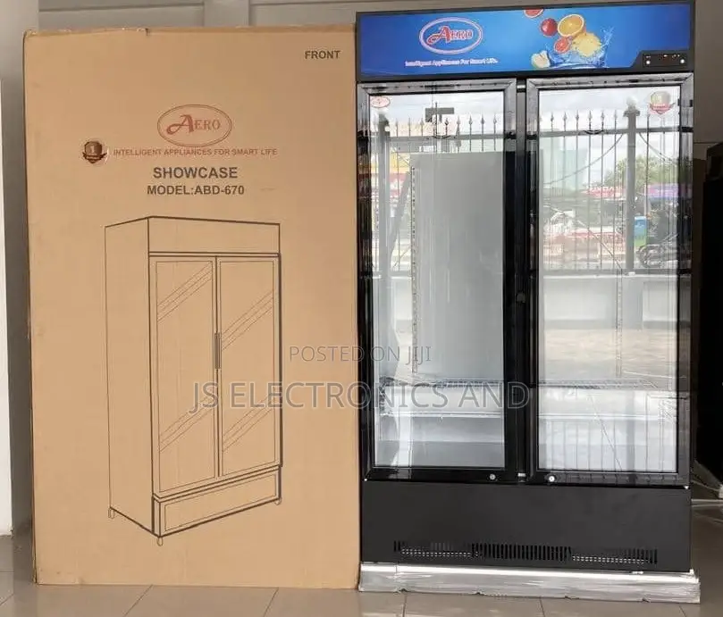 Aero Double Door Beverage Cooler Showcase Liter 670 New Model Original