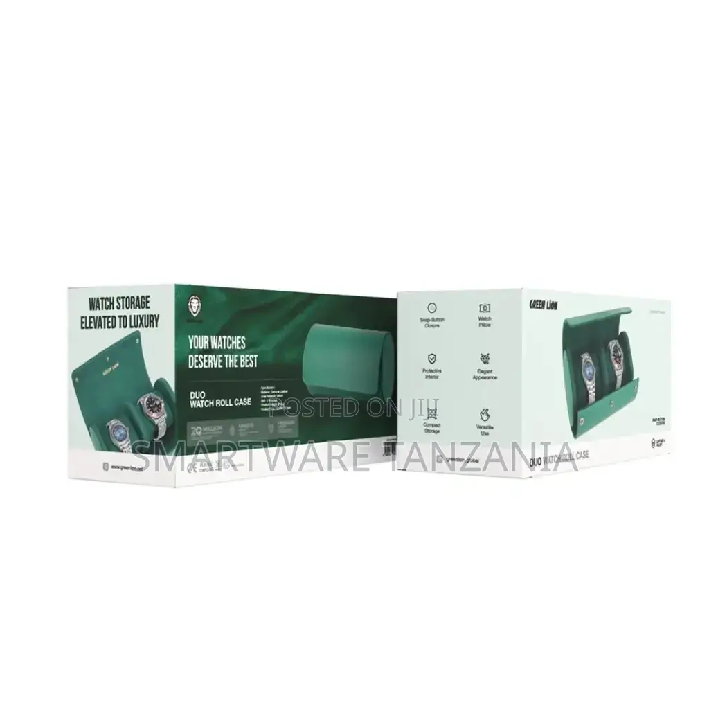 Green Lion Duo Watch Roll Case - Rolex Green