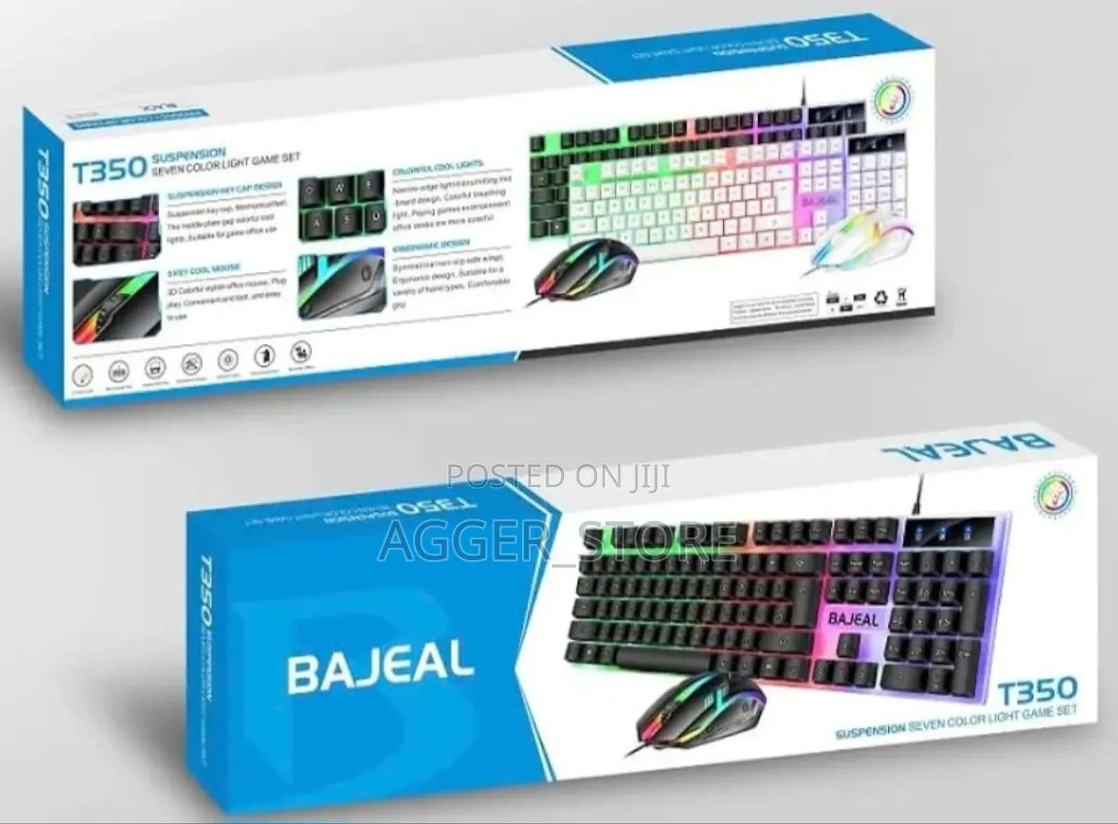 T350 Bajeal Gaming Keyboard Mouse Combo. 7 Color Light Gameset
