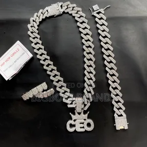 Full Ice Stone Set [Cuban Link Chain, Bracelet, Grills]