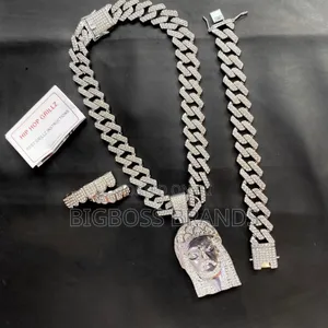 Full Ice Stone Set [Cuban Link Chain, Bracelet, Grills]