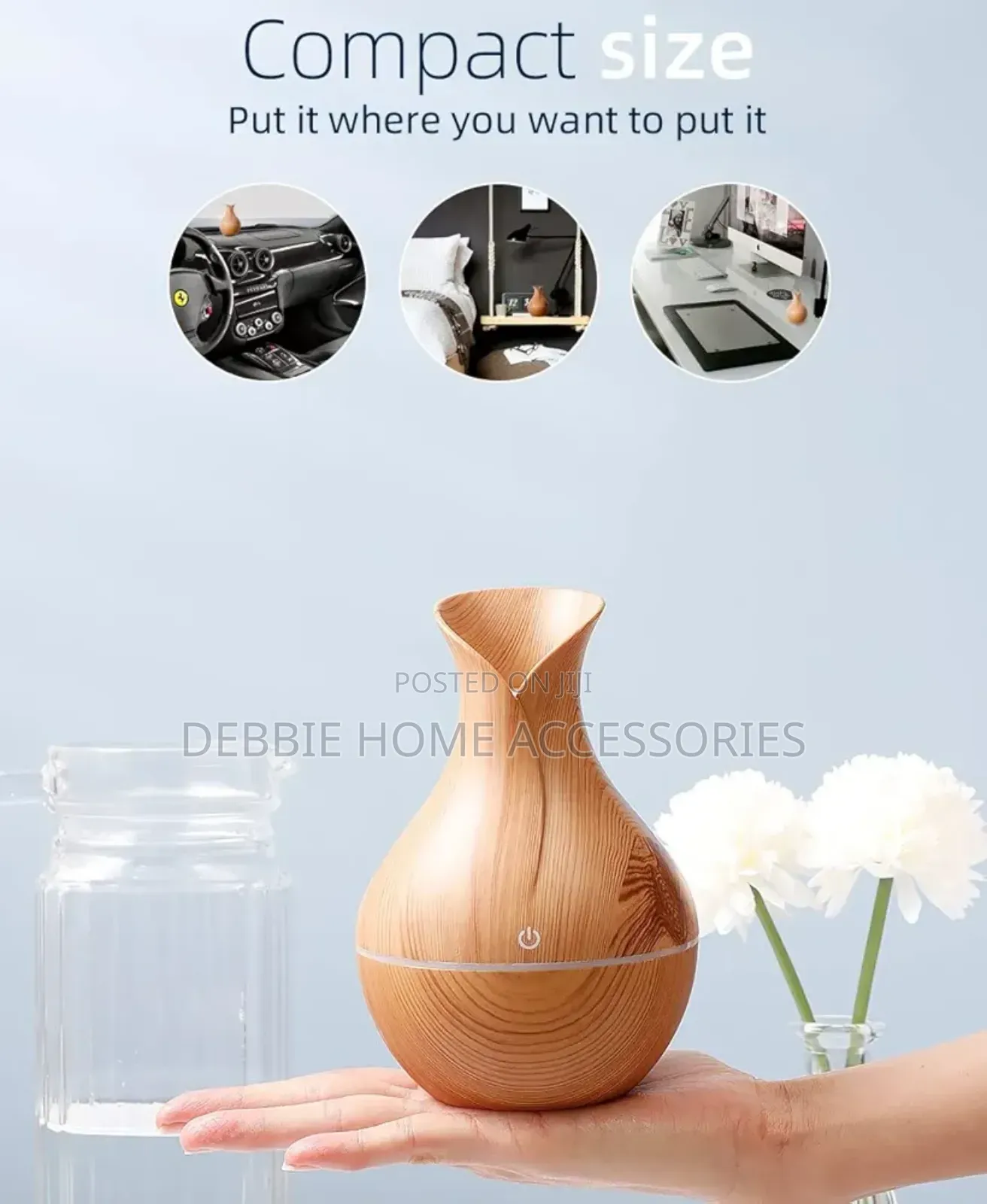 Wood-Grain Essential Oil Diffuser and Humidifier.