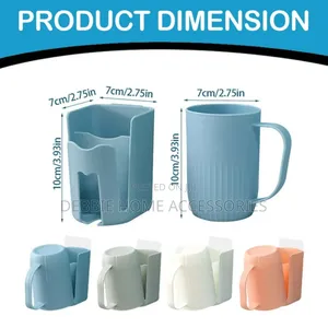 Wall-Mounted Toothbrush Holder With an Integrated Cup -5pcs(1set)