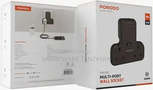 Porodo Multi-port Wall Socket - Black