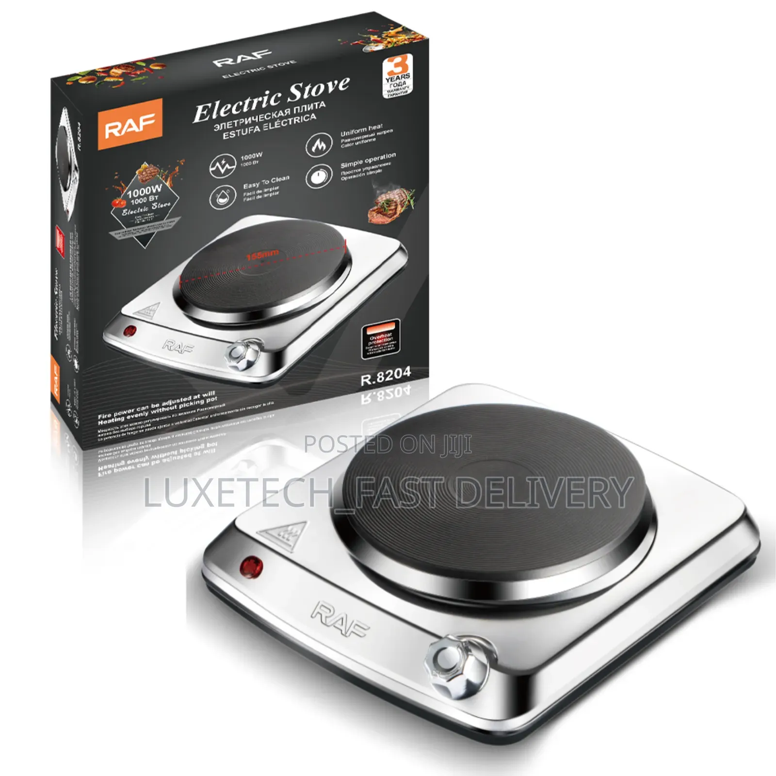 Raf R.8204 Stainless Steel Electric Stove (Single-Plate)