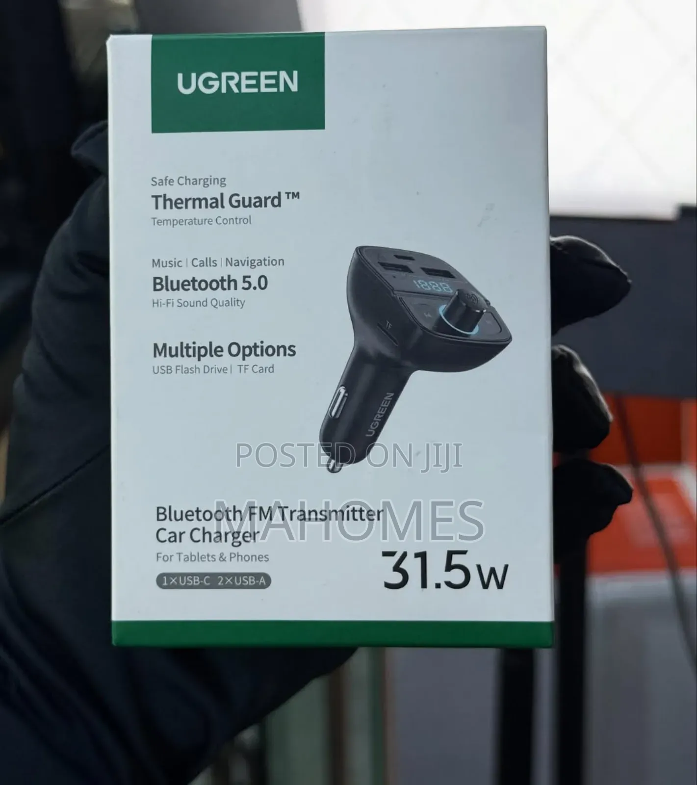 Ugreen Bluetooth Fm Transmitter Car Charger Thermal Guad