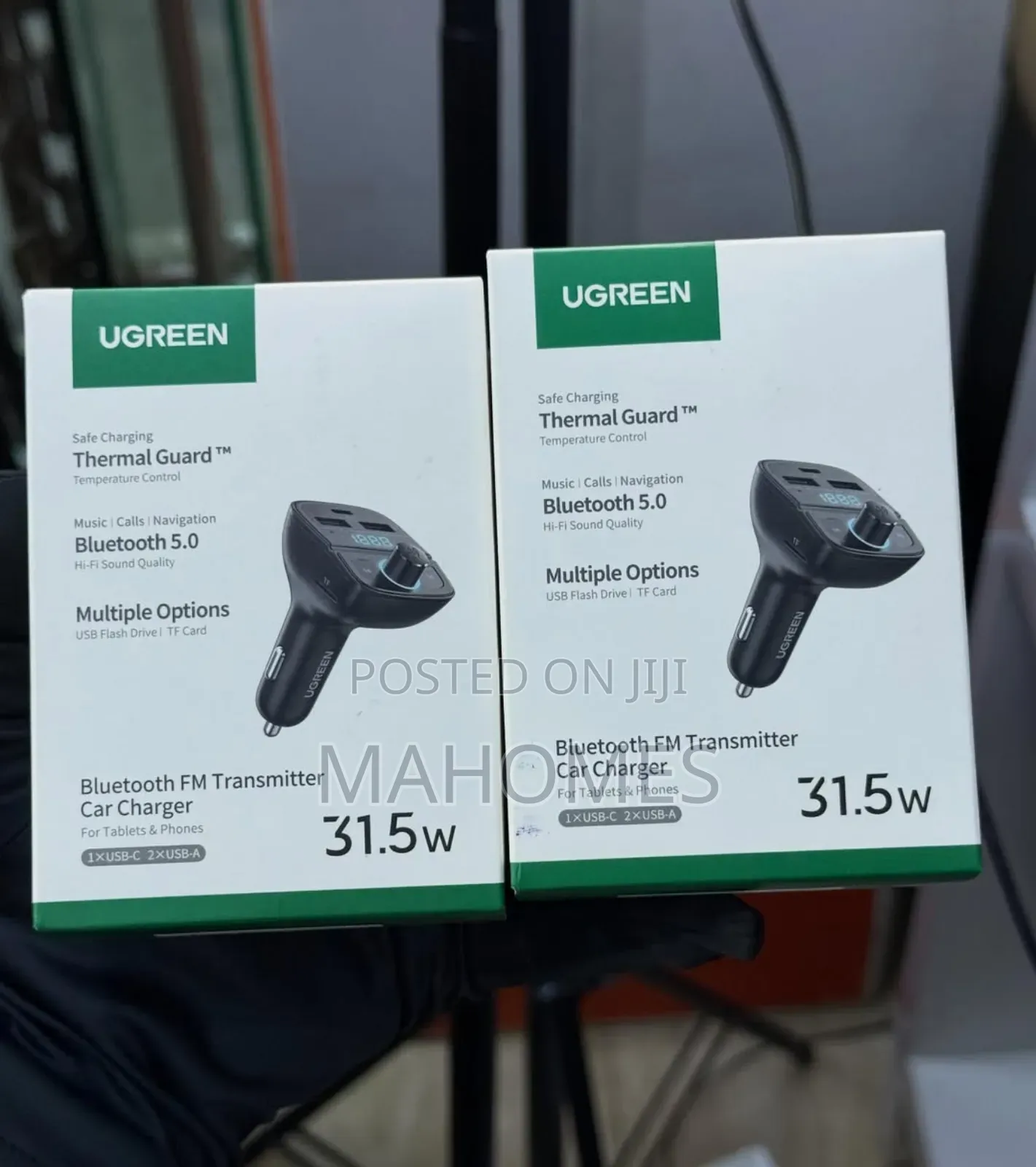 Ugreen Bluetooth Fm Transmitter Car Charger Thermal Guad