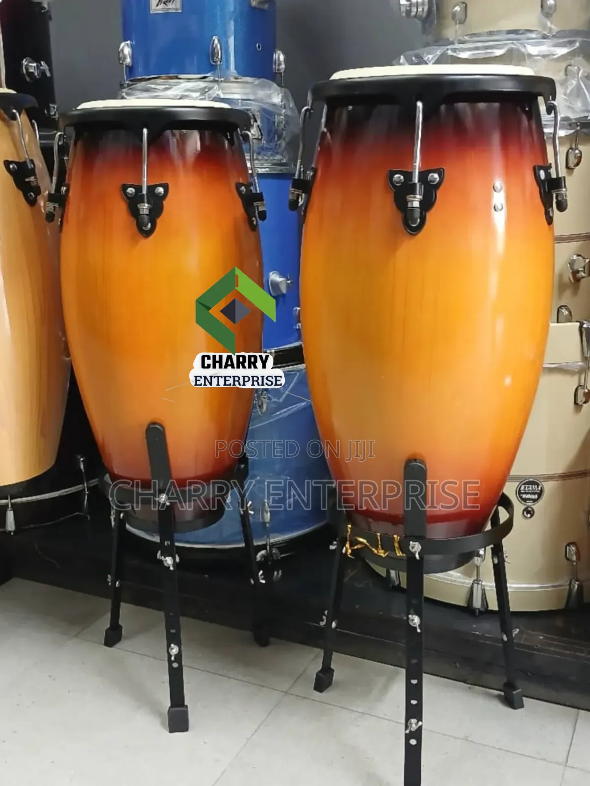 Original Conga/ Tumba Drums With Stands Ngoma Imara Sana
