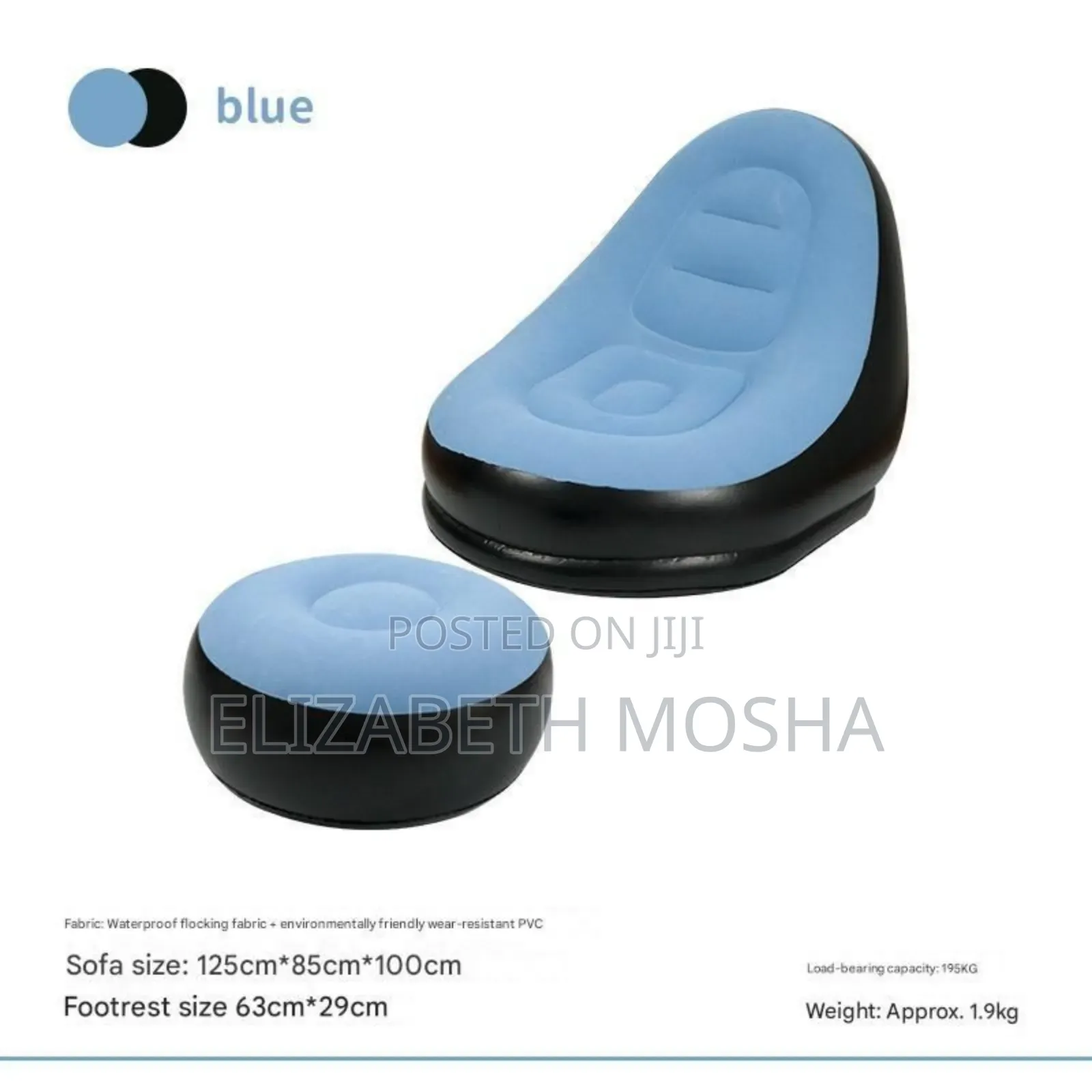 *#Inflatable Velvet Sofa With Foot Rest