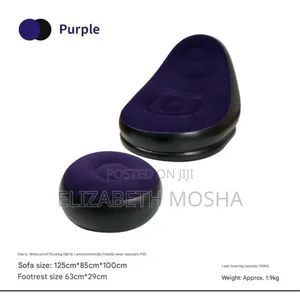 *#Inflatable Velvet Sofa With Foot Rest
