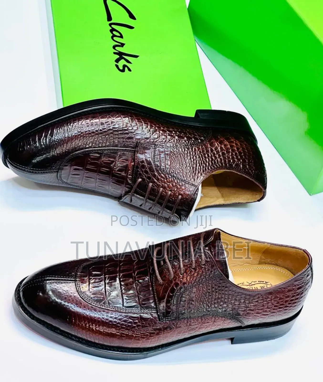 Crocodile Shoes / Dark Brown Leather Shoes