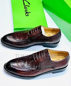 Crocodile Shoes / Dark Brown Leather Shoes