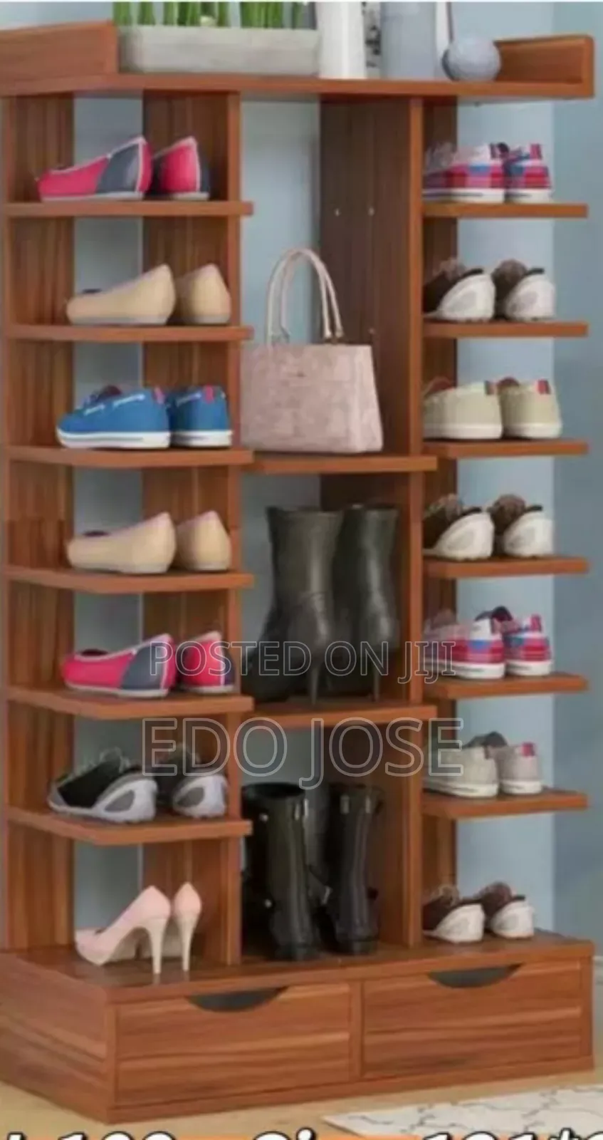 Wooden Shoe Rack With 2drawers