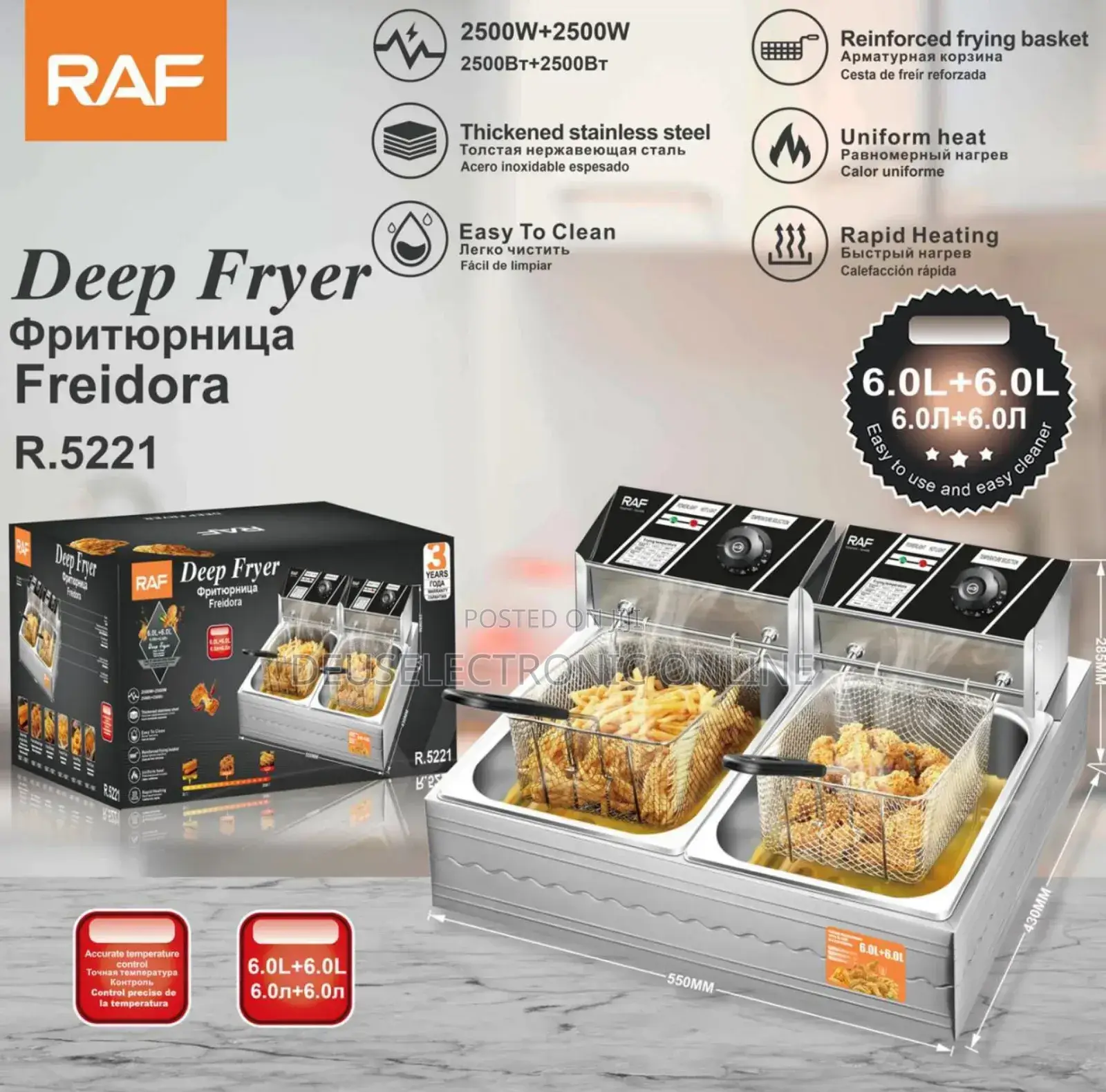 *Raf Deep Fryer Double 12l