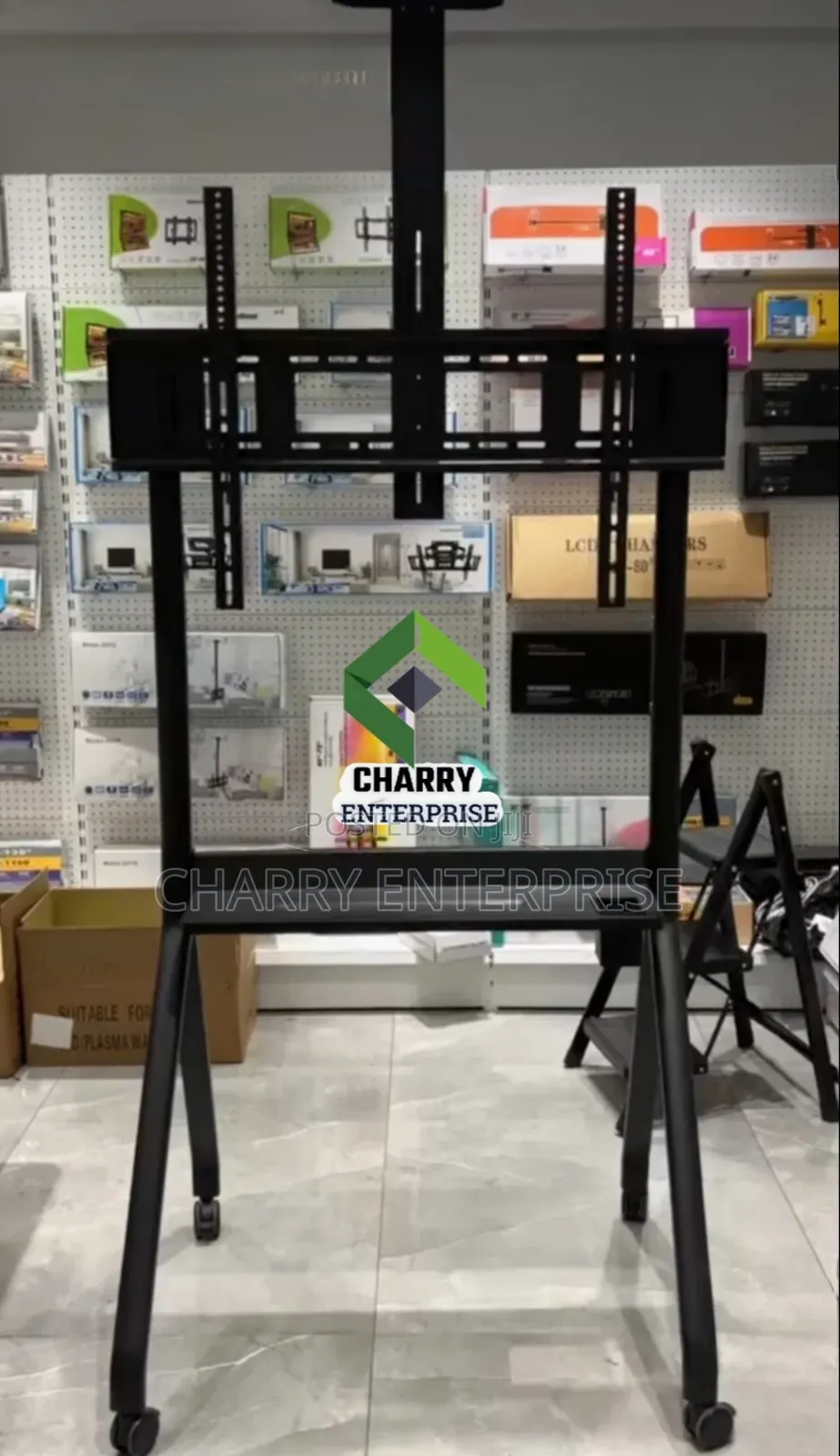 Heavy Duty Strong Moving Trolley Tv Mount Bracket Stand 55" to 90"