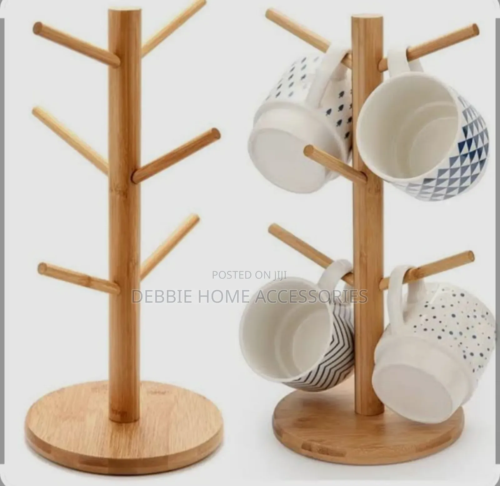 Bamboo Mug Holder or Mug Tree. 2pc