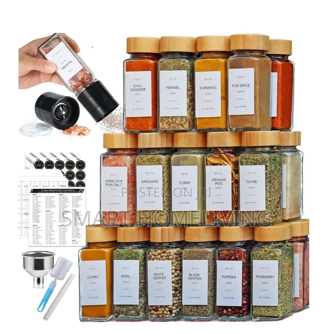 The Culinary Bamboo Spice Jars 24pcs