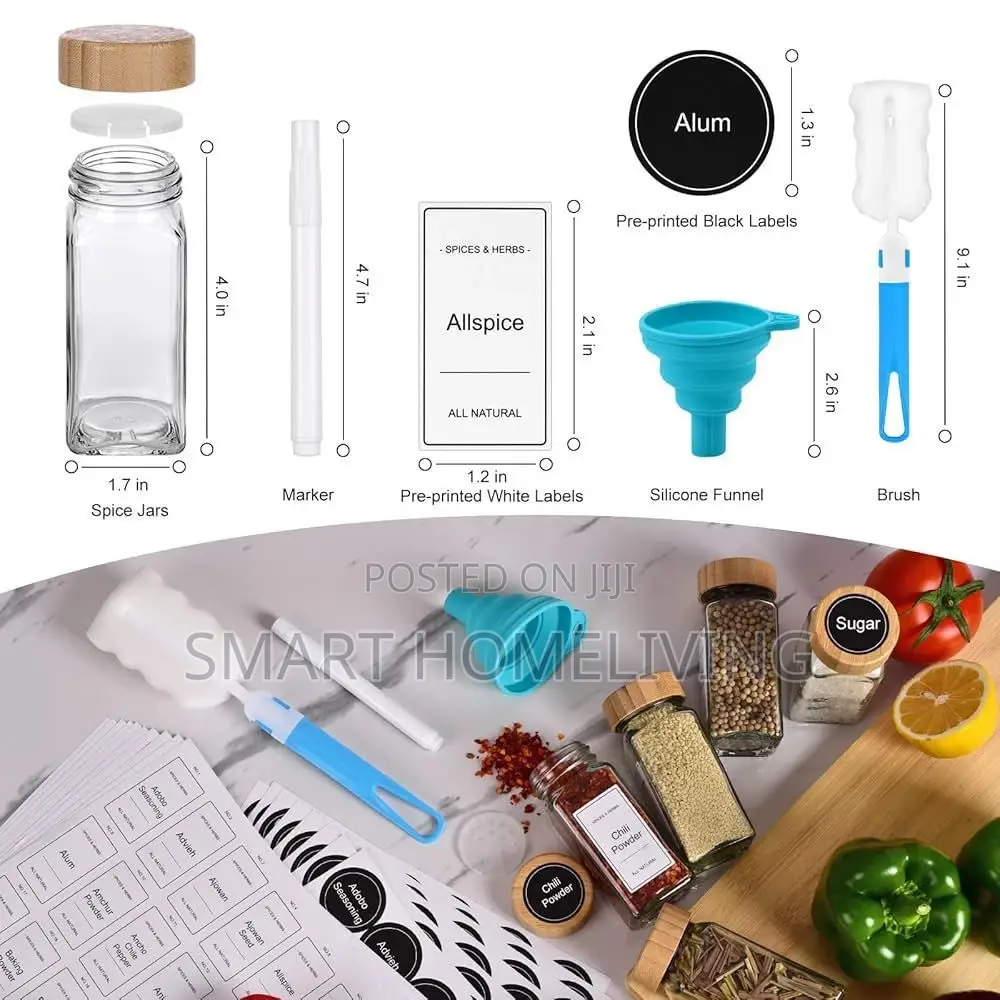 The Culinary Bamboo Spice Jars 24pcs