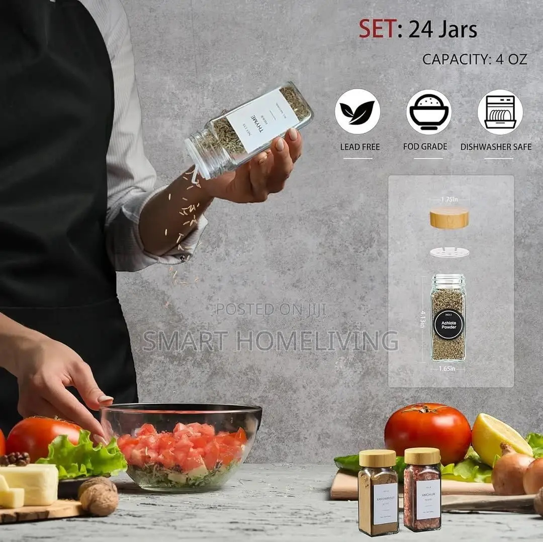 The Culinary Bamboo Spice Jars 24pcs