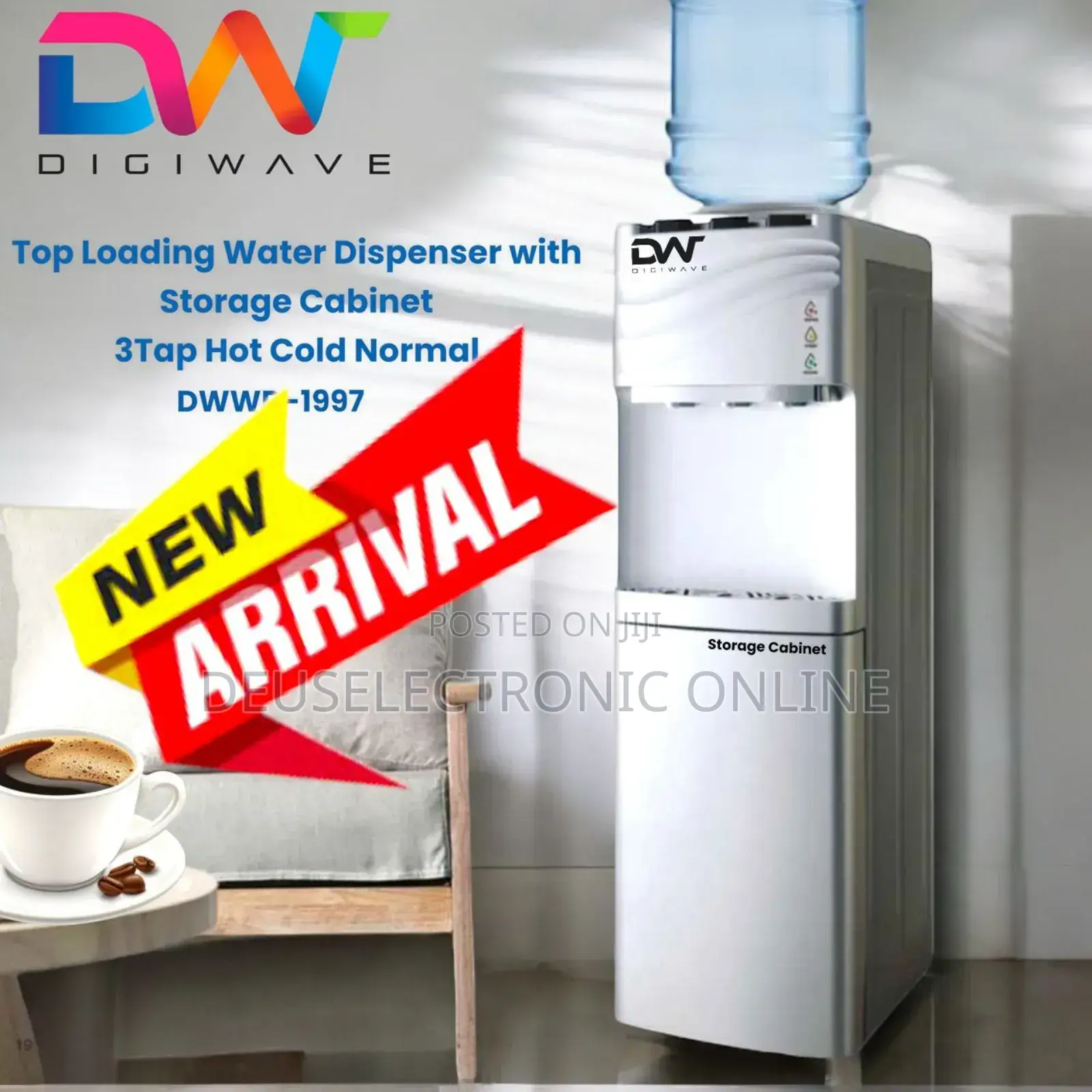*Digiwave Water Dispenser With Storage Cabinet