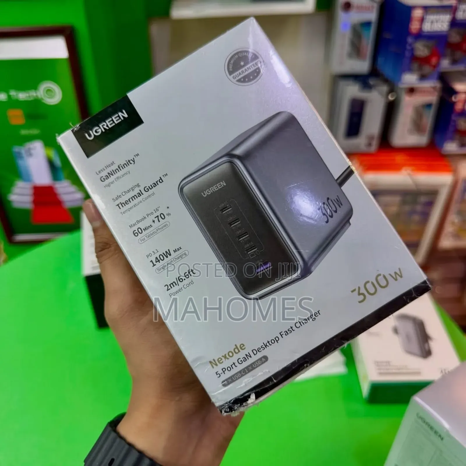 300 Watts U Green 4 Port Charger With Output of 140 Watts