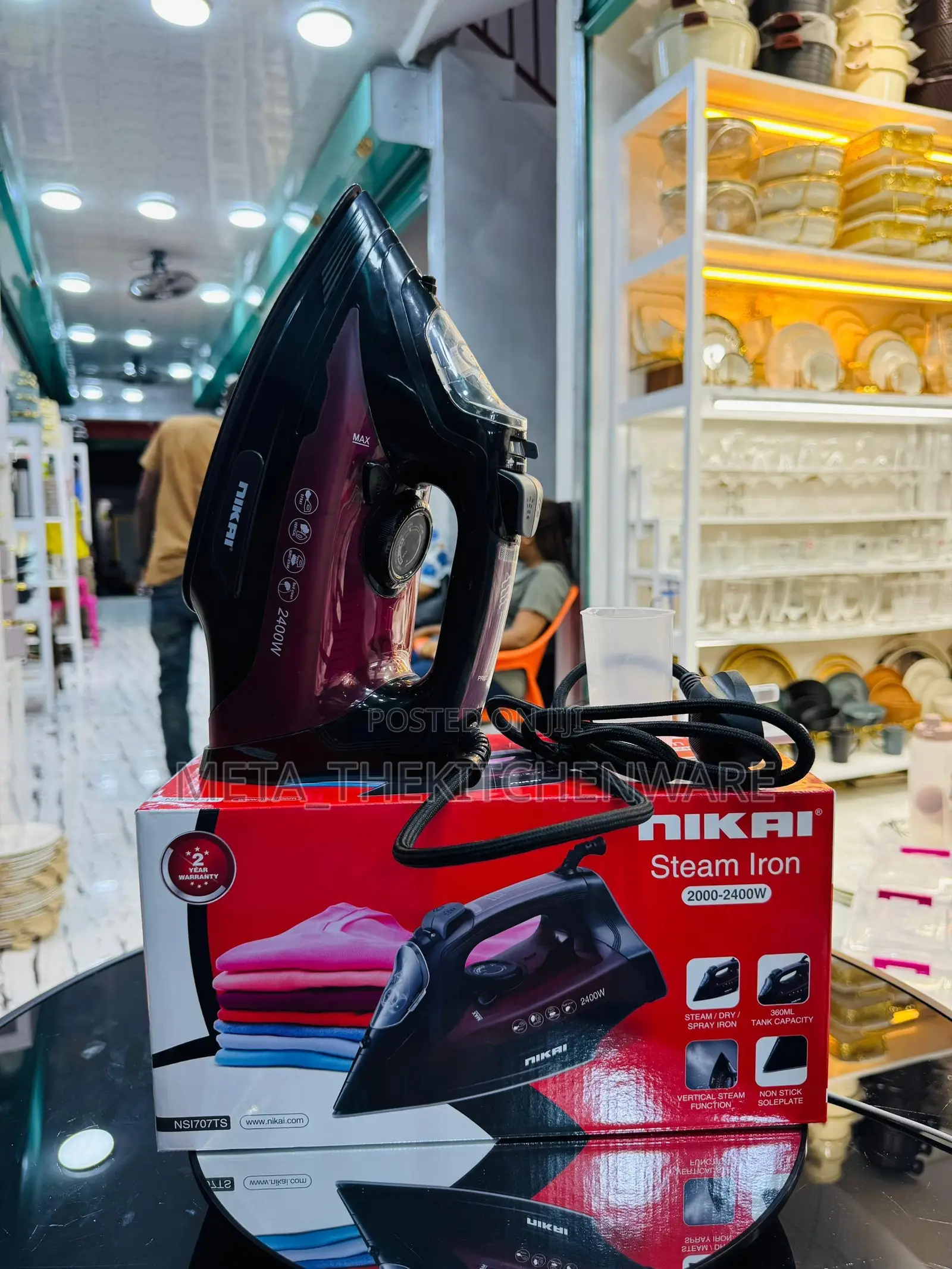 Nikai Steam Iron 2400w 360ml Non Stick Nsi707ts