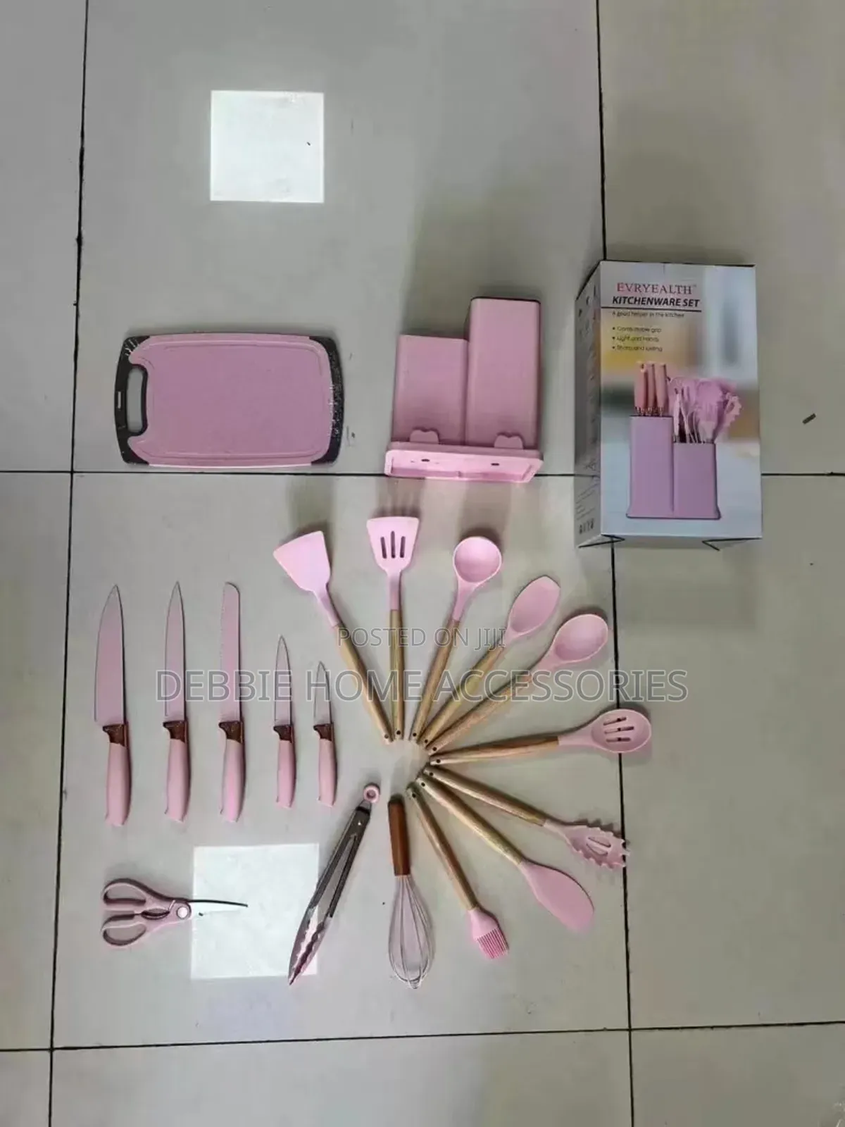 Silicon Cooking Utensils and Knife Set With Cutting Board