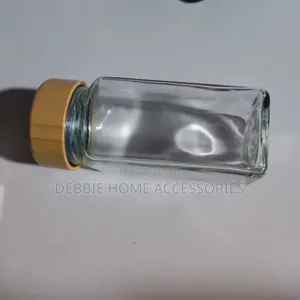 Glass Spice Jars With Bamboo Lid on Top